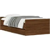 Syfax Bett mit Schubladen Braun Eiche-Optik 75x190 cm