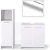 Vicco Badmöbel-Set Kiko Weiß 3 Teile, Model 24062