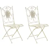 CLP 2er Set Gartenstühle Sibell antik-creme