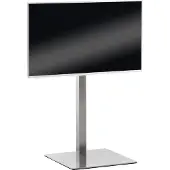 CLP TV Standfuß universal 55 65 75 Zoll, VESA 100x100 bis 600x400, eckig edelstahl eckig
