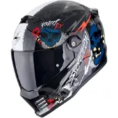 Scorpion Covert FX Skullz Schwarz Grau Rot Integralhelm Größe S