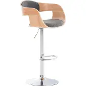 CLP Barhocker Kingston Stoff drehbar und stufenlos verstellbar | Farbe natur/dunkelgrau