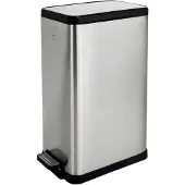 SVITA STM18 Mülleimer Treteimer 18l inkl. Inneneimer Softclose-Deckel Silber