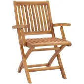 vidaXL Klappstühle mit Kissen, 6-teilig, Massivholz Teakholz
