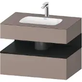Duravit Einbauwaschtisch-Möbel-Set Qatego 80x55x60cm, E sw/Basalt ma, Konsolen-Waschtischunterbau