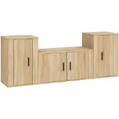 vidaXL 3-tlg. TV-Schrank-Set Sonoma-Eiche Holzwerkstoff