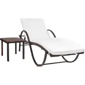 Prolenta Maison Exclusive - Sonnenliege mit Auflage & Tisch Poly Rattan Braun