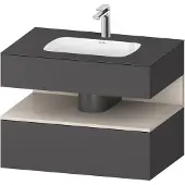 Duravit Einbauwaschtisch-Möbel-Set Qatego 80x55x60cm, Tau m/Grap ma, Konsolen-Waschtischunterbau