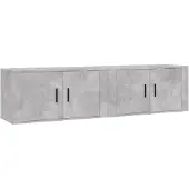 vidaXL TV-Wandschränke 2 Stk. Betongrau 80x34,5x40 cm