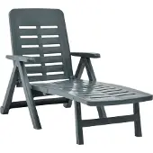 Syfax dkd-home-decor Sonnenliege Klappliege Grün Kunststoff 72 x 189 x 96 cm