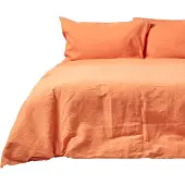 Homescapes Leinen Bettwäsche Set Burnt Orange, 240 x 220 cm