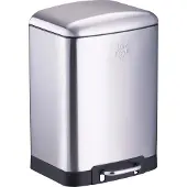 Dirt Devil Treteimer 12 Liter - Badezimmerabfalleimer - Edelstahl - Silber