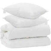 vidaXL Decke mit Kissen mit Kissen 3 pcs Weiß Mikrofaser