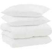 vidaXL Winterbettdecke mit Kissen 3 pcs Weiß Mikrofaser
