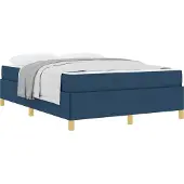 Syfax Bettrahmen mit Matratze Blau 140 x 200 cm Stoff