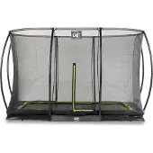 Exit Silhouette Trampolin 244x366cm, mit Sicherheitsnetz, Bodentrampolin, Rechteckig, für Kinder, Schwarz