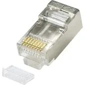 Logilink RJ45 Stecker für Rundkabel Kat.5e geschirmt mit Einfädelhilfe 100 Stück