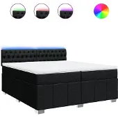 Syfax Boxspringbett mit Matratze Schwarz 200x200 cm Stoff