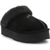 Bearpaw Klassische Slipper 2487W884 aus natürlicher Wolle mit Gummisohle, Schwarz