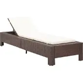 Syfax Sonnenliege mit Auflage Braun Poly Rattan