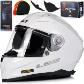 LS2 FF811 Vector II Solid Weiß Integralhelm Größe XL