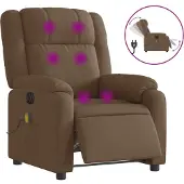 Syfax Massagesessel Elektrisch Braun Stoff