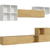 Itamoby Zusammensetzung der Wohnzimmerwand H45 L.294 T.39,2