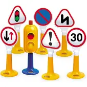 Tolo Toys Tolo Verkehrsschilder Spielset - First Friends - 7-teilig - Lernspielzeug