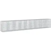 vidaXL Gabione mit Deckel 900x100x150 cm Verzinktes Eisen