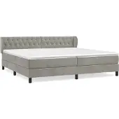 Syfax Boxspringbett mit Matratze Hellgrau 200x200 cm Samt