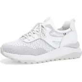 Rieker Damen Halbschuhe W250380 in Weiß mit Schnürverschluss, ganzjährig