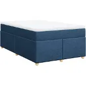 Syfax Boxspringbett mit Matratze Blau 120x200 cm Stoff