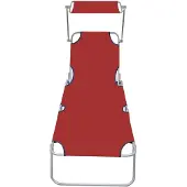 vidaXL "Winter Sale" Gartenliegen - Rot Klappliege mit Sonnendach Rot Aluminium DE8507821