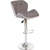 Mendler Barhocker MCW-A92, Barstuhl Tresenhocker, höhenverstellbar Kunstleder taupe-grau