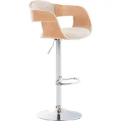 CLP Barhocker Kingston Stoff drehbar und stufenlos verstellbar natur/dunkelgrau