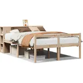 Syfax Massivholzbett mit Regal ohne Matratze 135x190 cm Kiefernholz