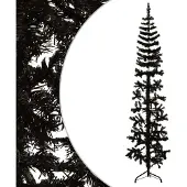 The Living Store Künstlicher Halb-Weihnachtsbaum Ständer Schlank Schwarz 180 cm