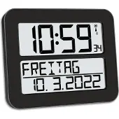 TFA-Dostmann Digitale Funkwanduhr mit Wochentags- und Datumsanzeige TIMELINE MAX 60.4512.01