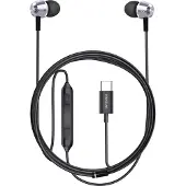 Swissten , In-Ear USB-C Kopfhörer mit Integriertem Mikrofon 1.2m, Schwarz / Silber
