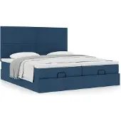 Syfax Ottoman-Bett mit Matratzen Blau 200x200 cm Stoff