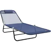 Syfax Klappbare Sonnenliege Marineblau 182 x 55 x 85,5 cm Textilene