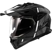 LS2 Helmets LS2 MX702 Pioneer II Hill Motocross Helm, schwarz matt/weiß, M (57/58)