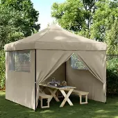 Prolenta Maison Exclusive - Partyzelt Faltbar Pop-Up mit 4 Seitenteilen Taupe