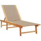 Syfax Sonnenliege Taupe Massivholz Akazie und Textilene