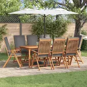 vidaXL Möbel Garten-Liegestühle mit Kissen 8 Stk. Massivholz Teak - Gartenstühle 3375768
