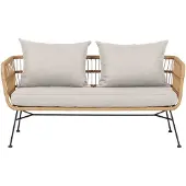 Ebuy24 Nina Gartensofa 2 pers. Inkl. Auflagen, beige.