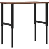 Syfax Werkbank Dunkelbraun 100x60x(71,5-98) cm Massivholz Eiche