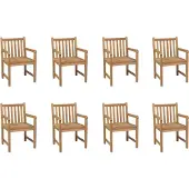 vidaXL "2024 Moderne" Gartenstühle 8 Stk. Massivholz Teak - Gartenstühle Neu6305700