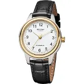 Regent Damen Uhr Lederarmband Leder Armbanduhr Analog schwarz URF1568