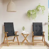 vidaXL Möbel Gartenstühle mit Kissen 2 Stk. Massivholz Teak - Gartenstühle 3196440